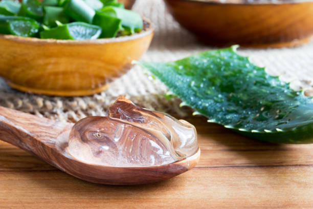 istock Aloe vera gel with aloe vera leaves 933120214
