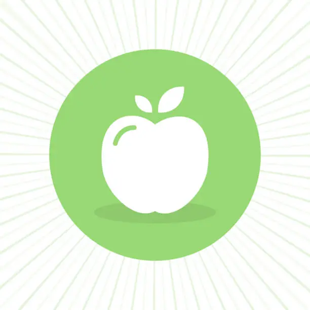 Vector illustration of Apple icon. Fresh fruit. Vector illustration, flat and minimal style.