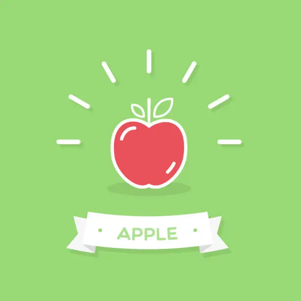 Vector illustration of Apple icon. Fresh fruit. Vector illustration, flat and minimal style.