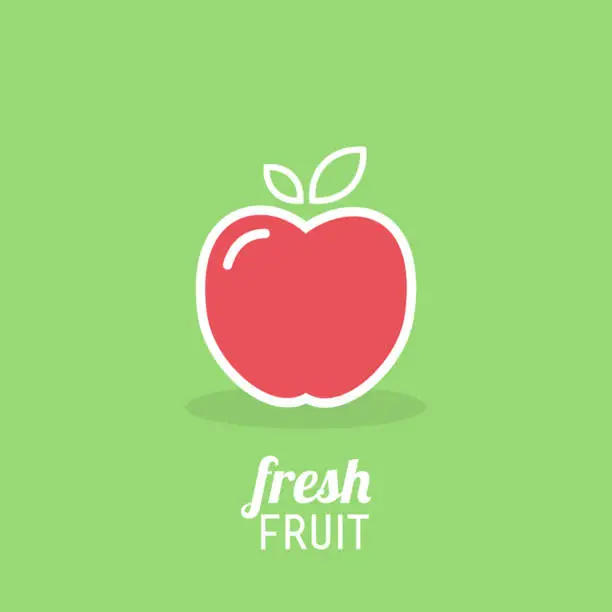 Vector illustration of Apple icon. Fresh fruit. Vector illustration, flat and minimal style.