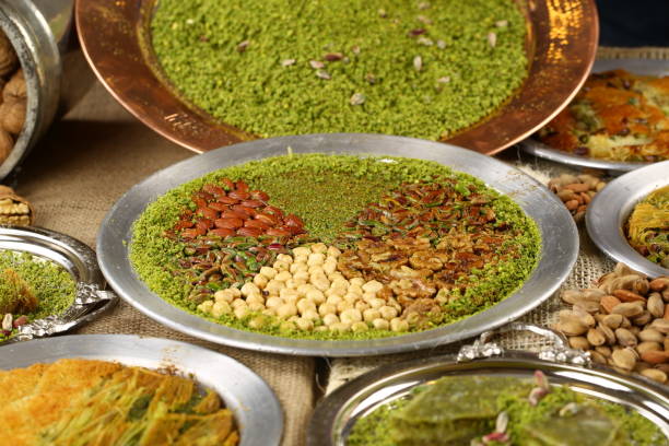 istock Turkish dessert with pistachio powder - 933133656