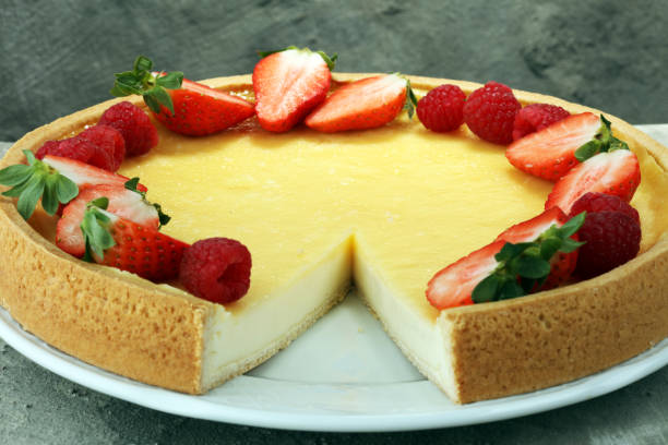 istock Homemade cheesecake with fresh berries for dessert. Cheese cake 933133848