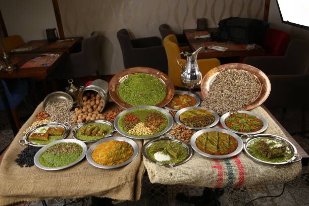 istock Turkish dessert with pistachio powder - 933134000