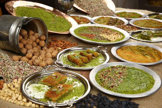 istock Turkish dessert with pistachio powder - 933136412