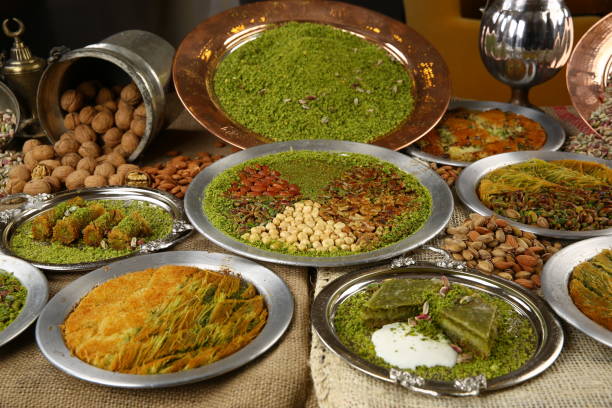 istock Turkish dessert with pistachio powder - 933136526