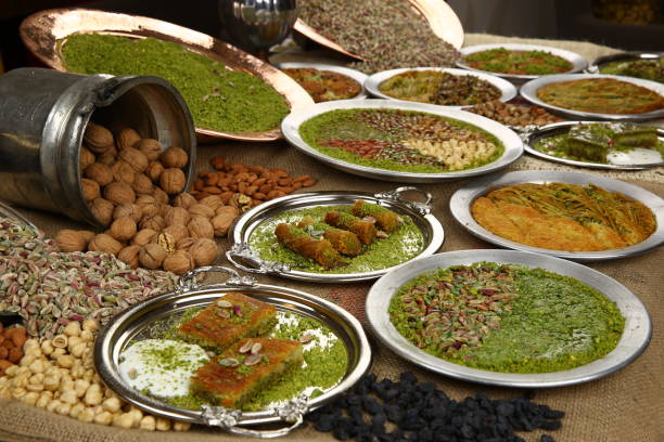 istock Turkish dessert with pistachio powder - 933136672
