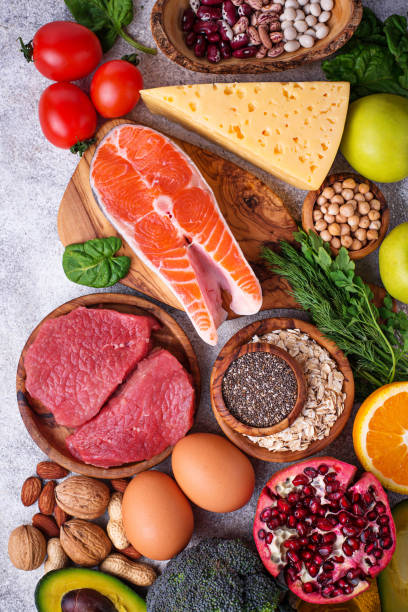 istock Meat, fish, legumes, nuts and vegetables. 933147892