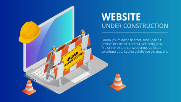 Website under construction page background vector illustration. Flat isometric style vector illustration. Website under construction page background vector illustration. Flat isometric style vector illustration www illustrations stock illustrations