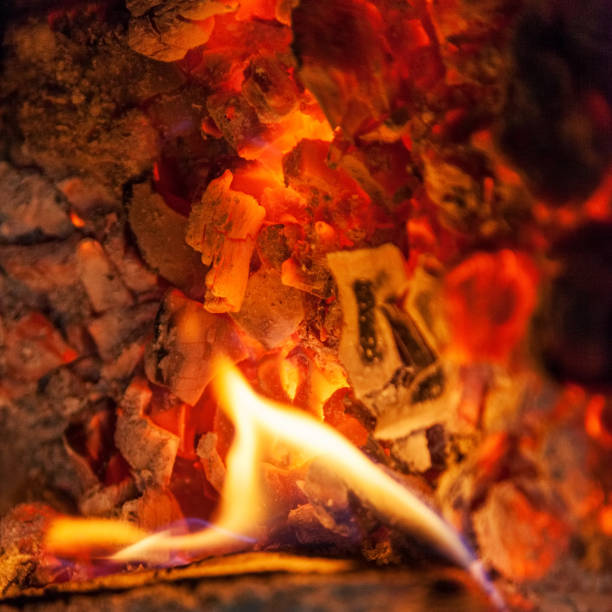 istock Abstract background of burning coals 933163362