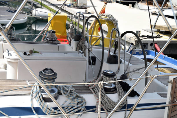 istock Sailboat deck equipment and details 933169640