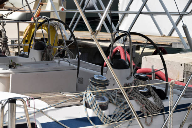 istock Sailboat deck equipment and details 933169644