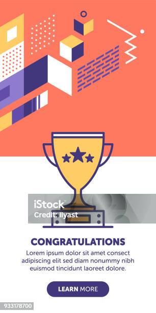 Congrats Banner Stock Illustration - Download Image Now - Award, Trophy - Award, Backgrounds