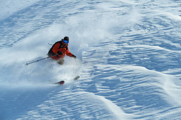 istock Skiing fresh powder on a sunny day 933184090