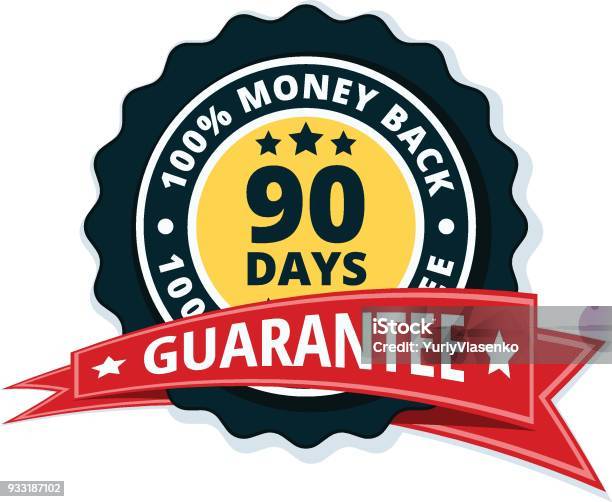 90 Days Money Back Illustration Stock Illustration - Download Image Now - Abundance, Agreement, Back