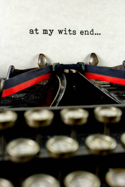 istock Antique typewriter with saying at my wits end 933214760
