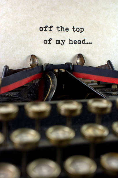 istock Antique typewriter with saying top of my head 933214918