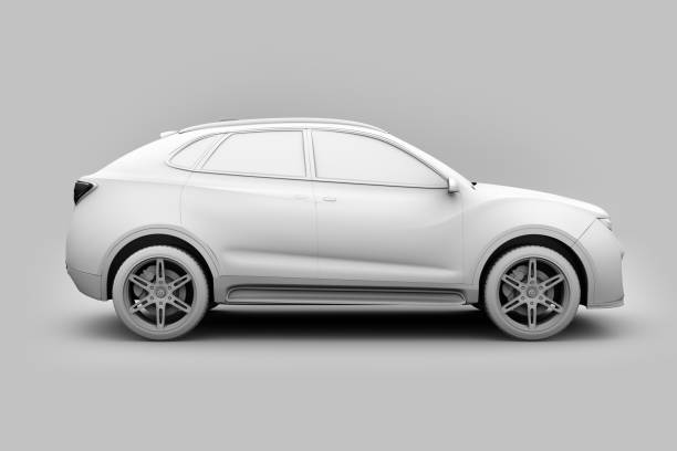 Clay model rendering of Electric SUV concept car