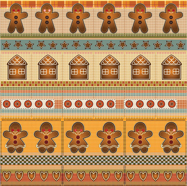 Gingerbread Biscuit  Repeat vector art illustration