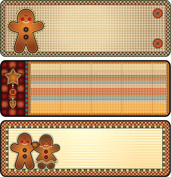 Gingerbread Biscuit Banners vector art illustration