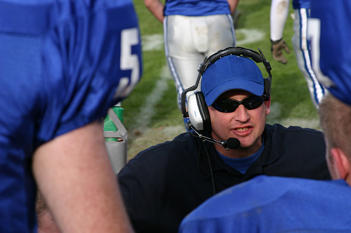 football coach in action
