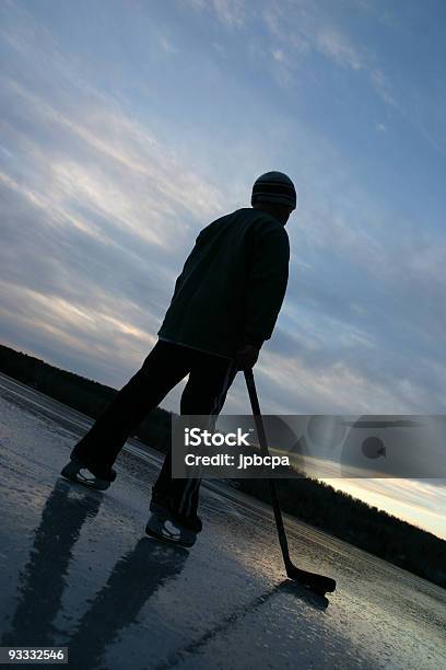 Photo libre de droit de Étang De Hockey Sur Glace banque d'images et plus d'images libres de droit de Coucher de soleil - Coucher de soleil, Couvrir, Dessus