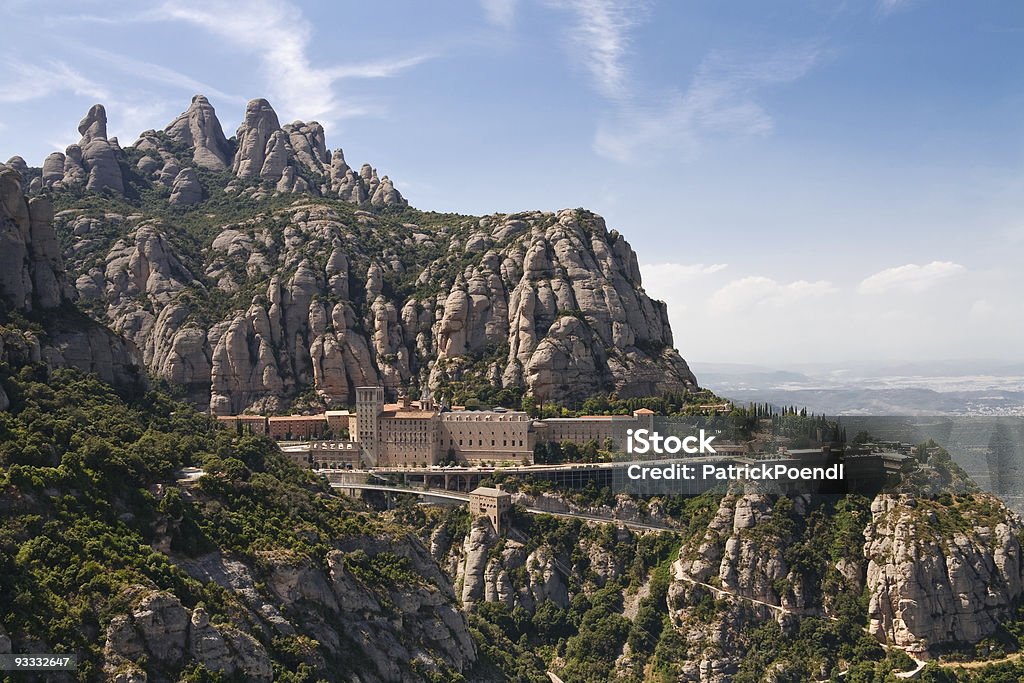 Montserrat Monastery near Barcelona, Catalonia, Spain.  Abbey - Monastery Stock Photo