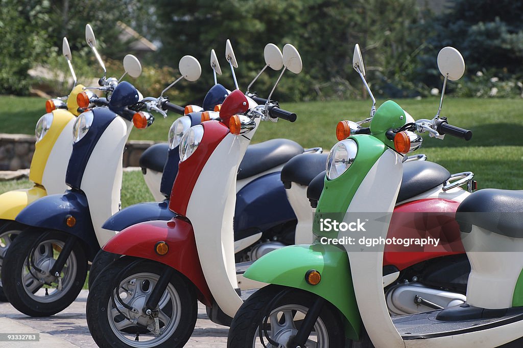 Colorful Scooters  Bicycle Stock Photo