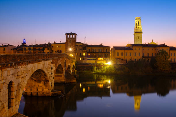 istock Image of Verona. Pietra bridge on Adige river 933328994