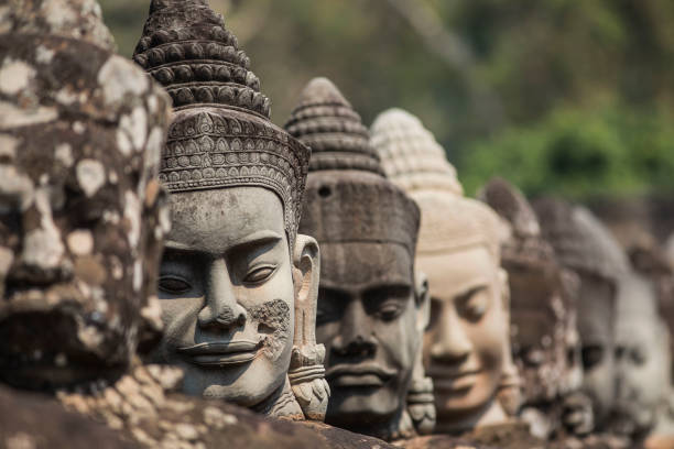 istock Stone Carvings at South Gate, Angkor Thom 933331514