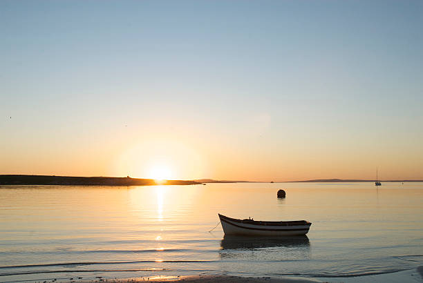 Sunset on Langebaan lagoon stock photo