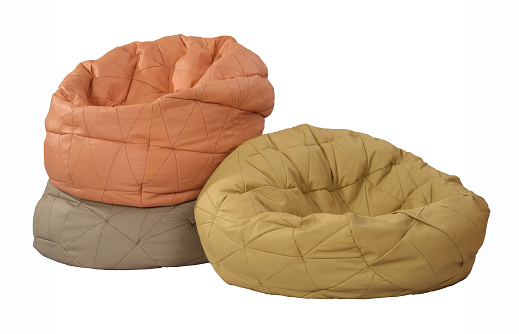 Leather beanbags isolated on white background with clipping path.