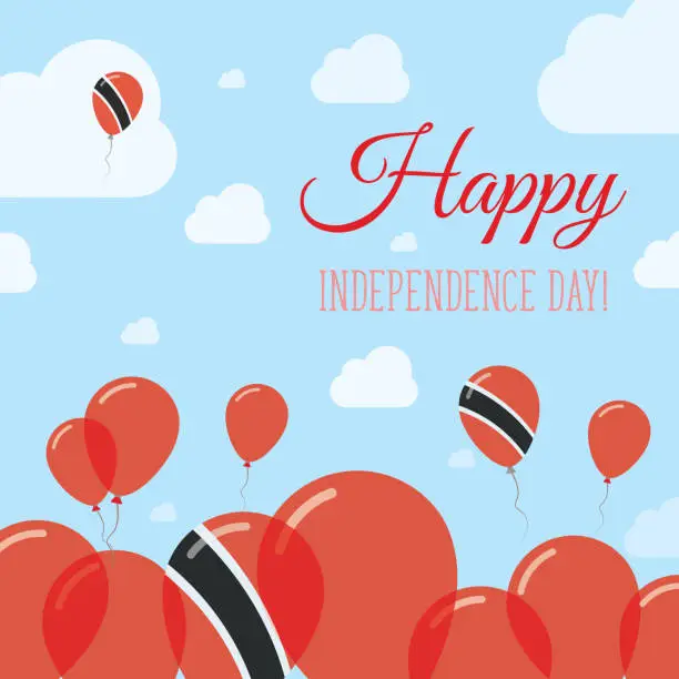 Vector illustration of Trinidad and Tobago Independence Day Flat Patriotic Design.