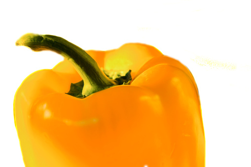 Yellow sweet pepper isolated on the white background