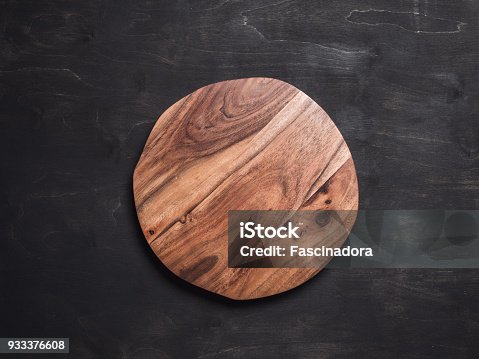 istock Round wooden tray 933376608