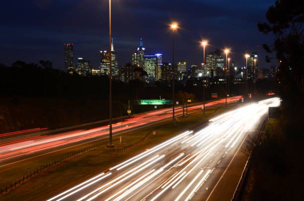 istock Freeway traffic with Melbourne skyline in background 933396086