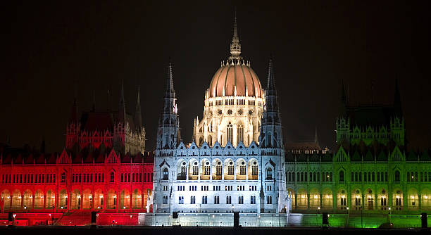 Parliament in tricolor stock photo