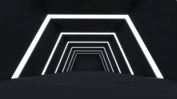istock 3D Render abstract and futuristic dark room 933399328