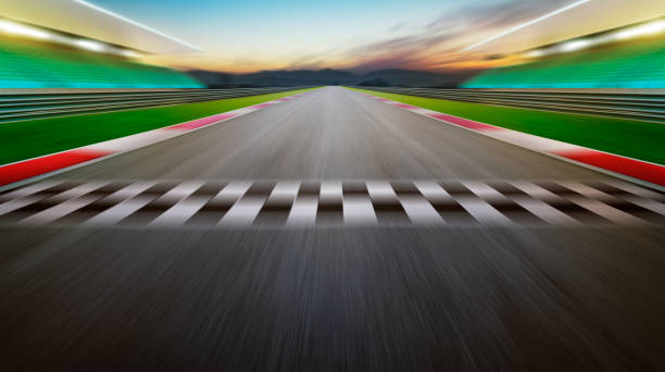 istock View of the infinity empty asphalt international race track 933401832