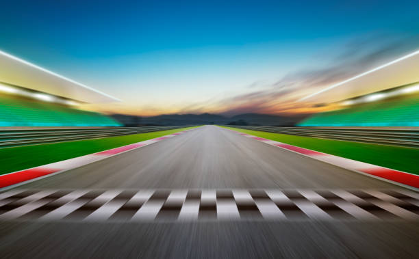 istock View of the infinity empty asphalt international race track 933401918