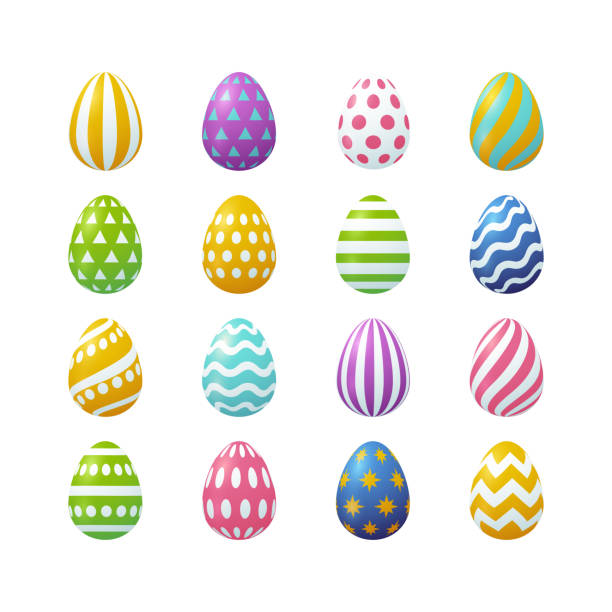 Vector Easter eggs set. - ilustração de arte vetorial