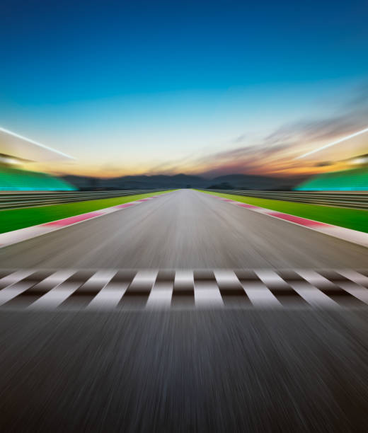 istock View of the infinity empty asphalt international race track 933401964