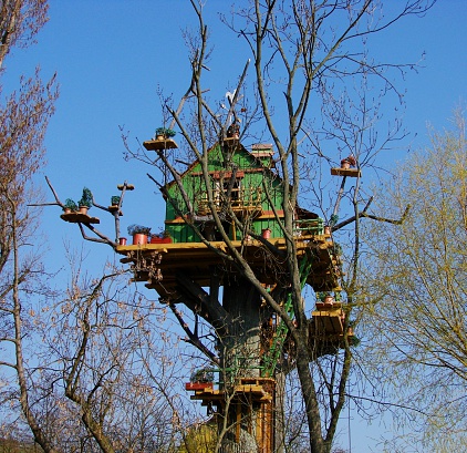 Tree house in an amusement park in Germany
