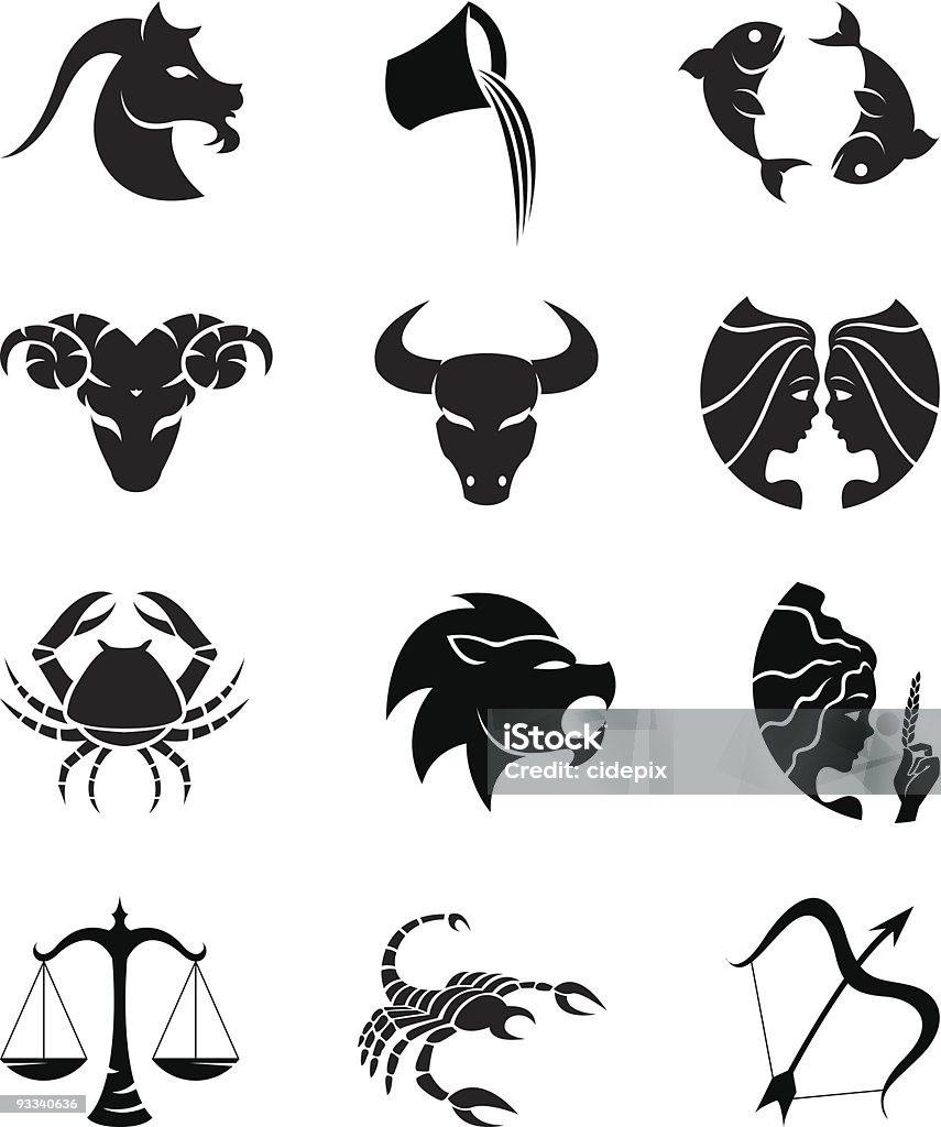 Zodiac Star Signs Zodiac Star Signs isolated on a white background Adult stock vector