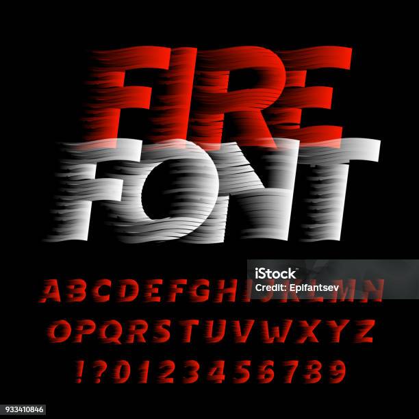 Fire Vector Font Fire Alphabet Font Eeffect Type Letters And Numbers Stock Illustration ...