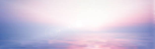panorama zmierzch rozmyte gradient abstrakcyjne tło. kolorowe morze i niebo z promieniami słonecznymi tła. - looking at view water sea blue stock illustrations