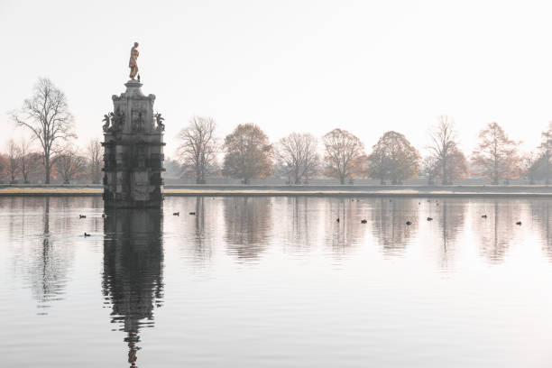 istock Early morning autumn scene at bushy park 933419412