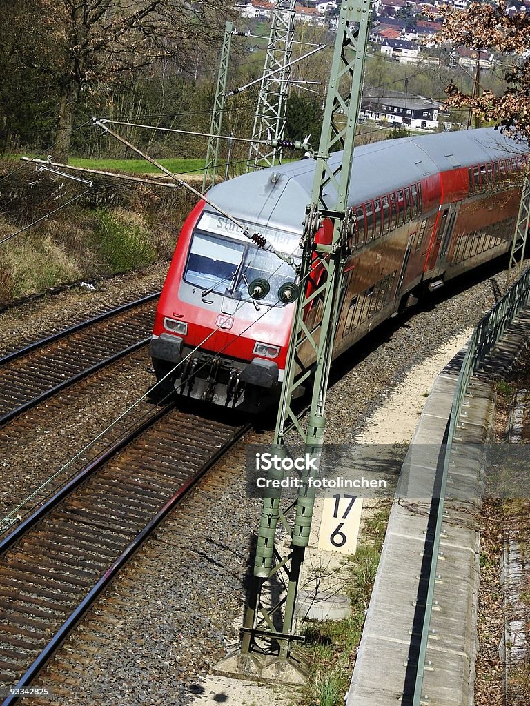 Zugfahrt Lovers Point Stuttgart-Tübingen - Lizenzfrei Bahngleis Stock-Foto