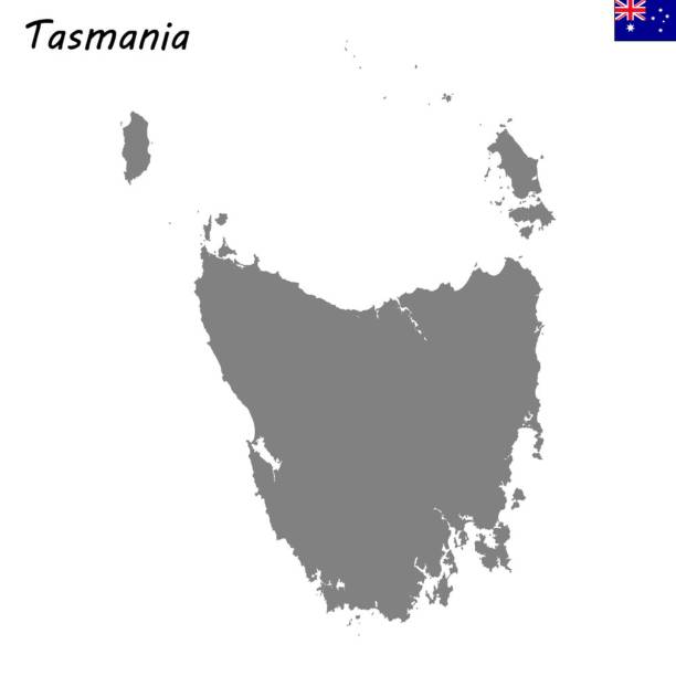 ilustrații de stoc cu harta tasmaniei este un stat în australia - regiunea chūbu
