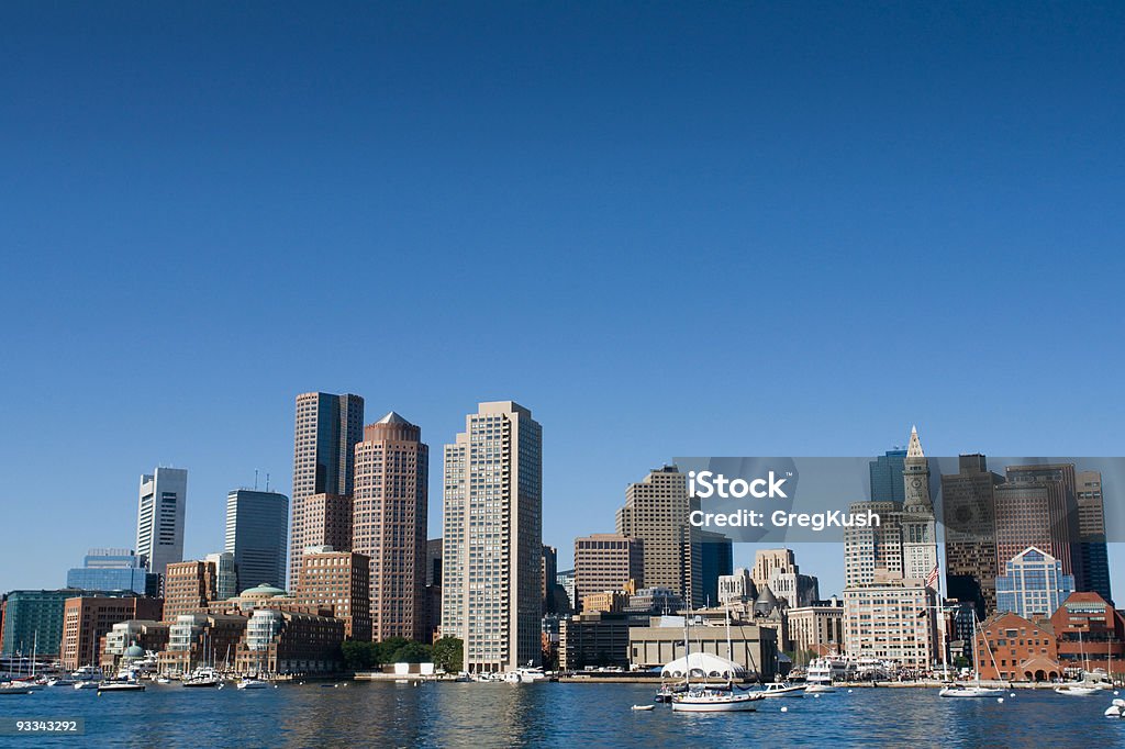 Boston desde el puerto interior (Inner Harbor - Foto de stock de Azul libre de derechos