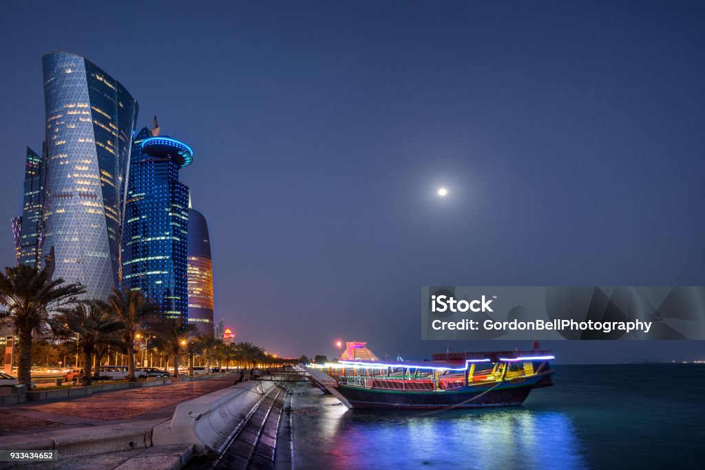 West Bay Doha West Bay on the Corniche in Doha Qatar Qatar Stock Photo
